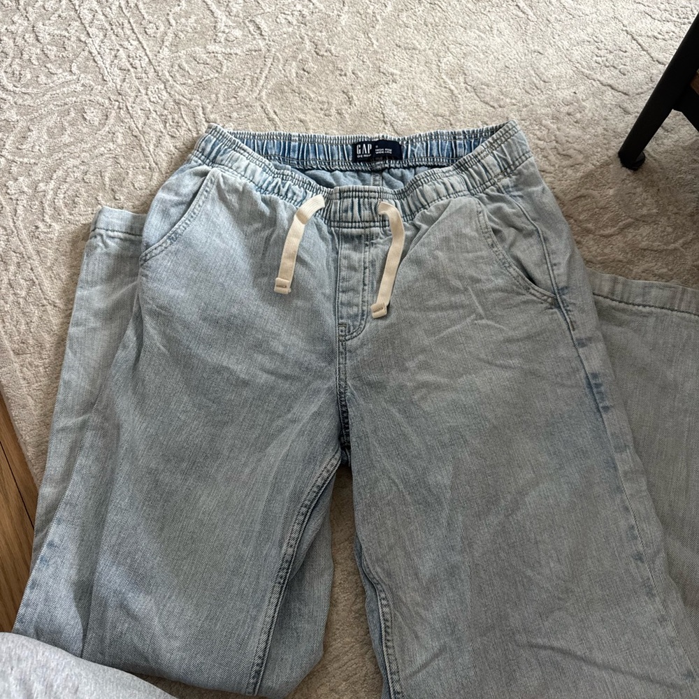 GAP Faded Light Blue Drawstring Denim jeans